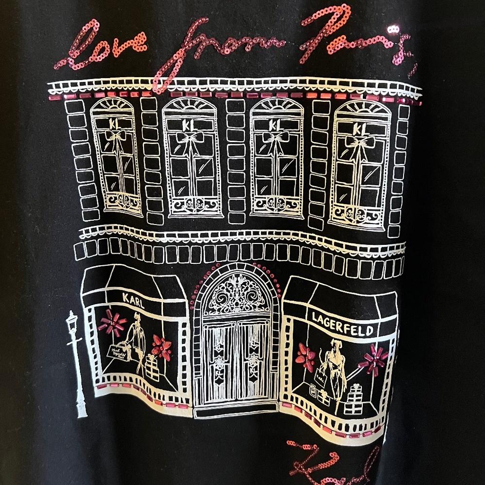 NWT Karl Lagerfeld Womens Short Sleeve Soft Paris Logo T-shirt - Picture 3 of 12